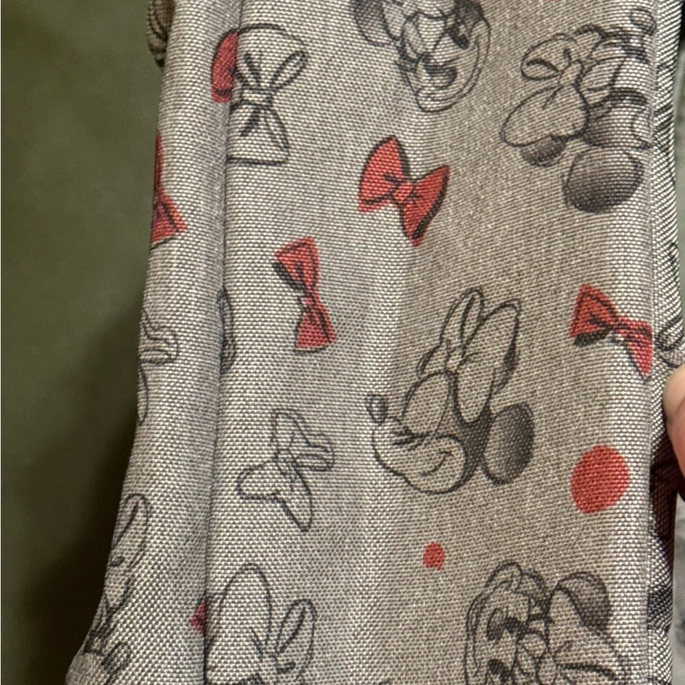 Disney Minnie Mouse Print Backpack 14"x12" Grey With Red And Black Bows. - Picture 14 of 14
